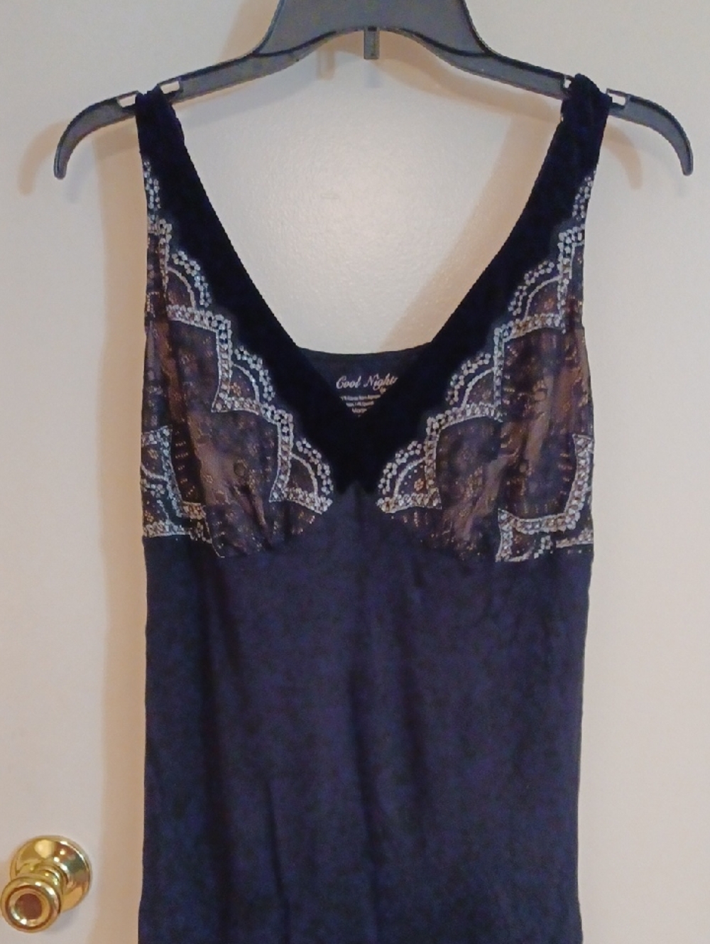 Soma Cool Nights Black Lace Trim Top